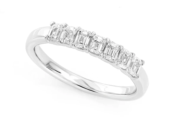 10ptr Emerald Diamond Band 14k Solid Gold 0.76ctw