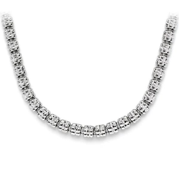 4MM Sterling Silver Triangular Diamond-Cut Tube Chain