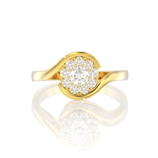 0.50ctw Cluster Bypass Diamond Engagement Ring 14k Solid Gold - All Natural