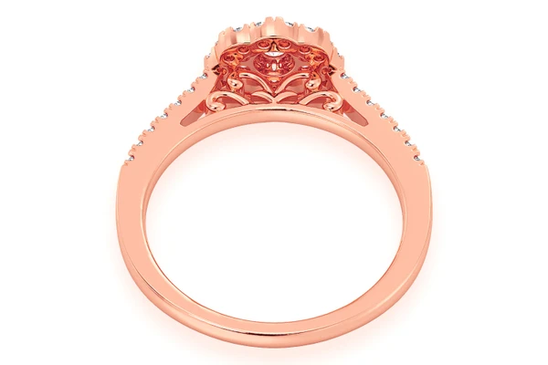 0.50ctw Single Band Flower Diamond Engagement Ring - All Natural