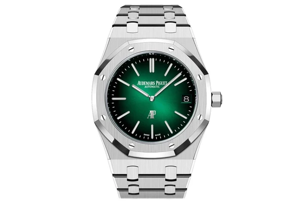 Audemars Piguet - Royal Oak Jumbo Extra Thin 50th - Platinum - 16202pt - Green Dial