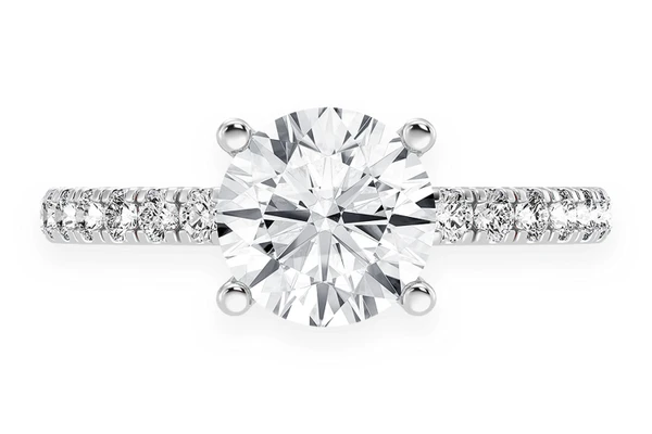Thinn - 0.50ct Round Solitaire - One Row Under Halo - Diamond Engagement Ring - All Natural Vs Diamonds