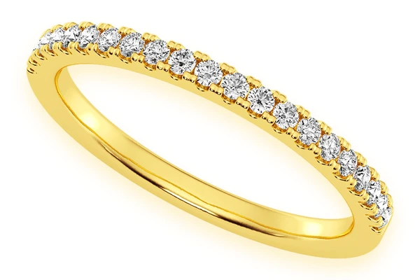 One Row Round Diamond Band 14k Solid Gold 0.15ctw
