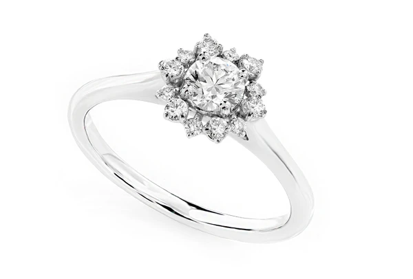 0.45ctw Flower Burst - Diamond Engagement Ring - All Natural 