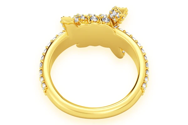 Barbed Wire Diamond Ring 14k Solid Gold 1.70ctw