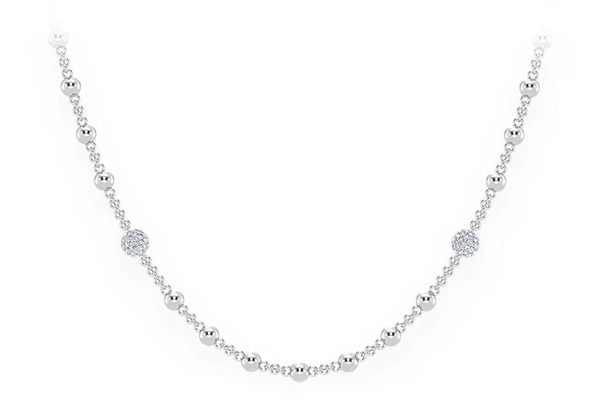 Diamond Bead Rosary Chain 14k Solid Gold 2.75ctw