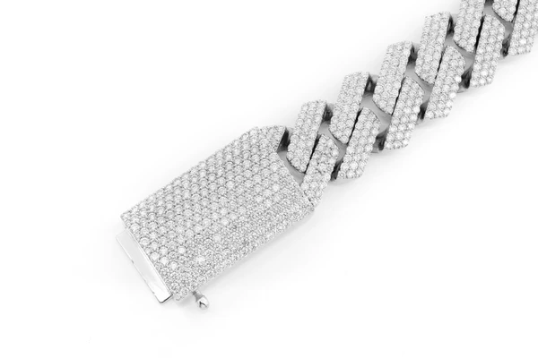 21MM Raised Prong Miami Cuban Diamond Bracelet 14k Solid Gold 27.25ctw
