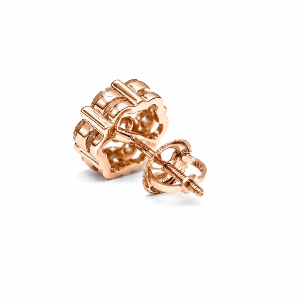 Flower Stud Earrings 14k   2.00ctw
