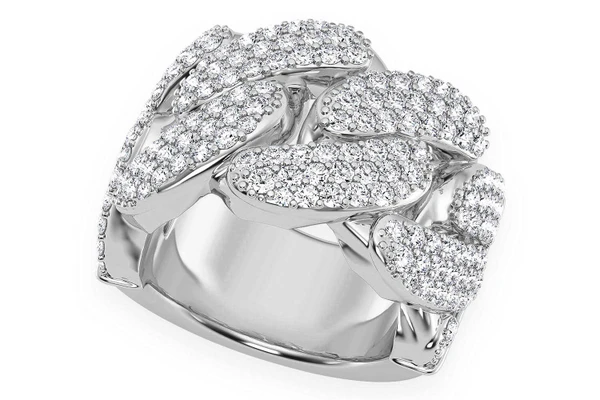 Super Miami Cuban Diamond Ring 14k Solid Gold 2.50ctw