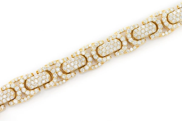 Byzantine Link Diamond Bracelet 14k Solid Gold 10.00ctw