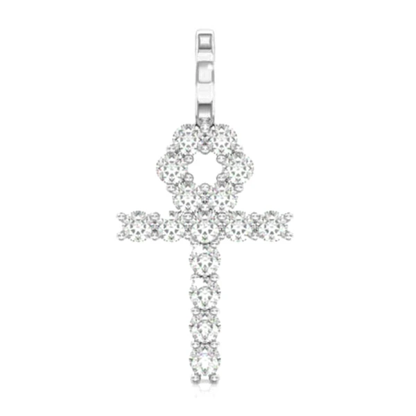 Ankh Diamond Pendant 14k Solid Gold 0.25ctw