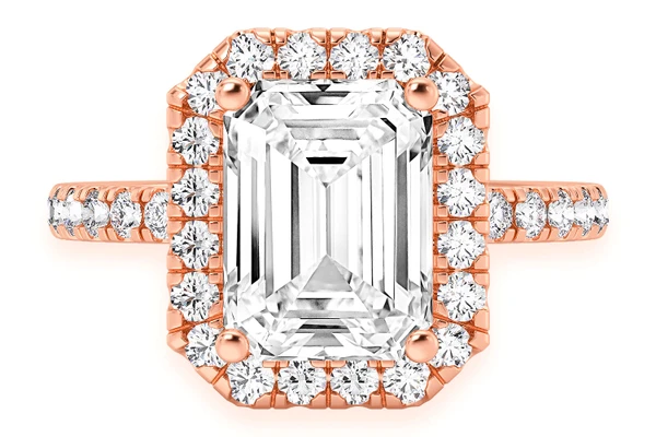 Thav - 2.00ct Emerald Solitaire - Halo - Engagement Ring - Natural Diamonds