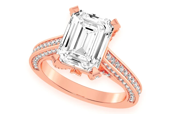 Chant - 3.00ct Emerald Cut Solitaire - Knife Edge - Diamond Engagement Ring - All Natural
