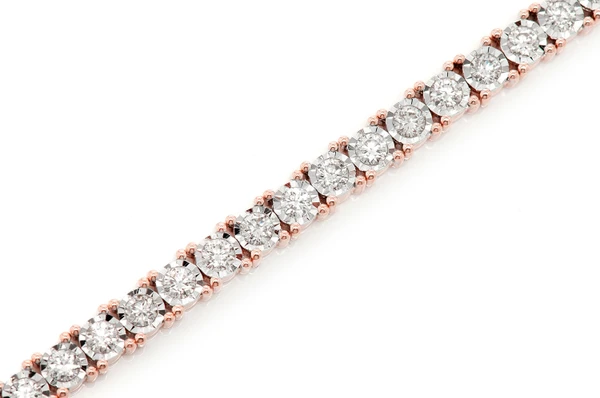 9pt Miracle Set Diamond Tennis Bracelet 14k Solid Gold 4.50ctw