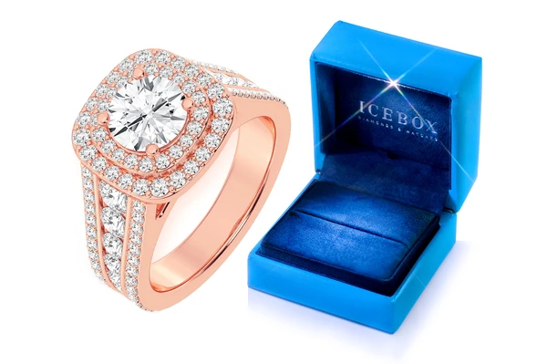 1.00ct Round Solitaire - Double Halo - Diamond Engagement Ring - All Natural