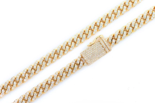 6MM Miami Cuban Diamond Necklace 14k Solid Gold 9.50ctw