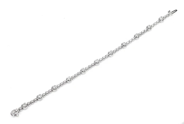 Eleven Station Crown Set Diamond Tennis Bracelet 14k Solid Gold 3.70ctw 