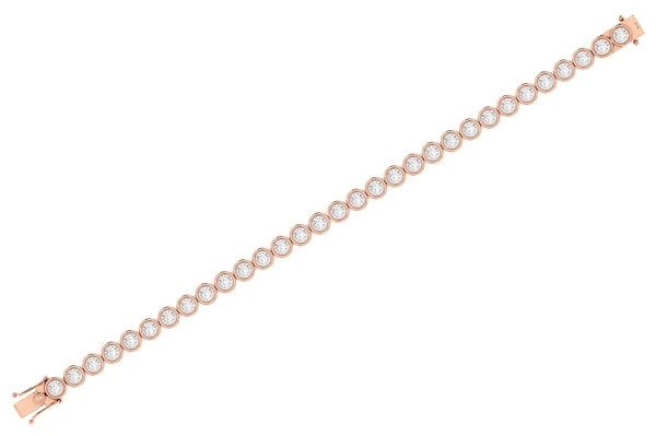 Bezel Set Miracle Diamond Tennis Bracelet 14k Solid Gold 3.00ctw