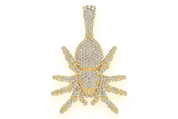 Spider Crawling Diamond Pendant 14k Solid Gold 4.00ctw
