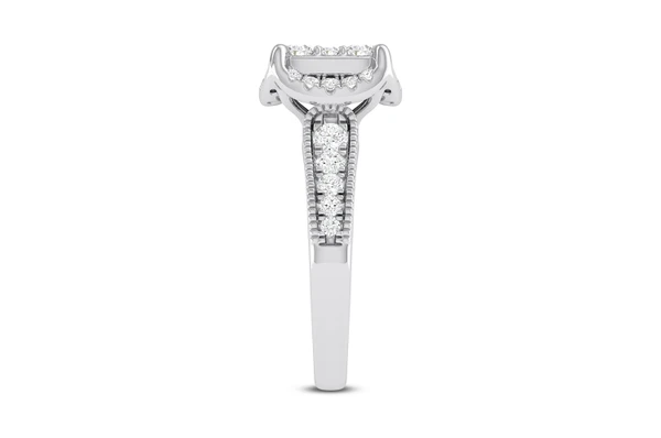 Cushion Halo Cluster - Diamond Engagement Ring - All Natural