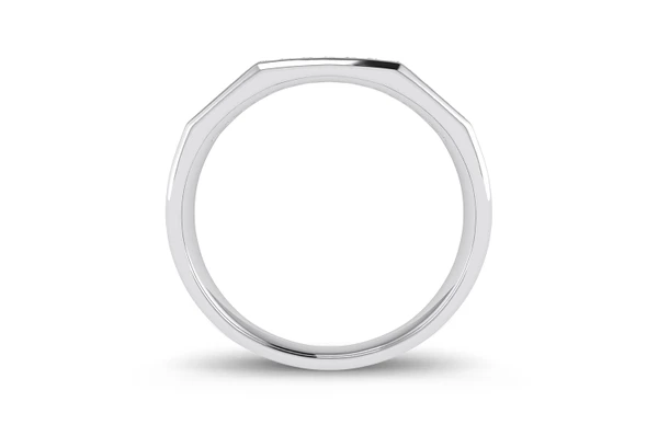 Two Row Diamond Band 14k Solid Gold 0.15ctw