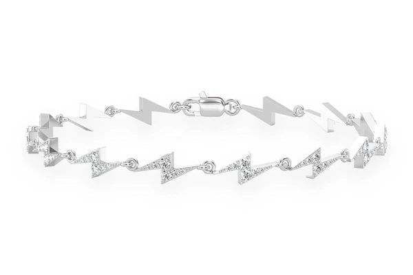 Lightning Bolt Eternity Diamond Bracelet 14k Solid Gold 1.25ctw