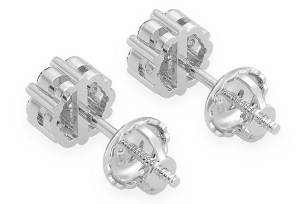 0.25ctw Flower Stud Diamond Earrings 14k Solid Gold