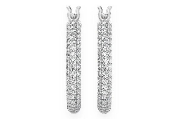 Bubbly Eternity Hoop Diamond Earrings 14k Solid Gold 4.00ctw