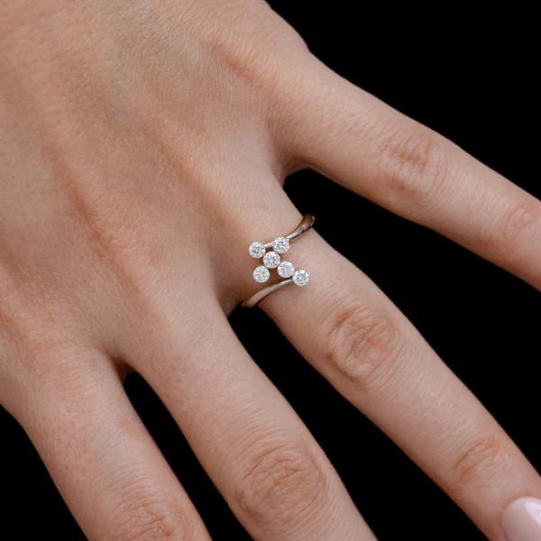 Bypass Diamond Cross 14k Solid Gold 0.40ctw