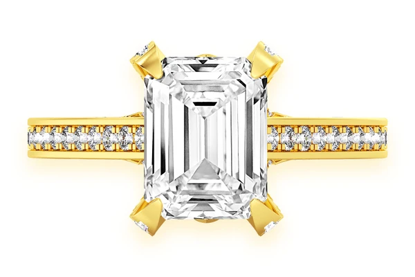 Chant - 2.00ct Emerald Cut Solitaire - Diamond Engagement Ring - All Natural