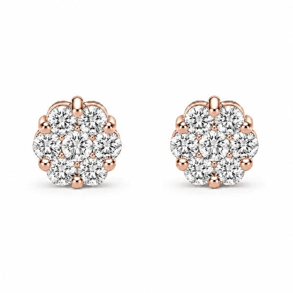 Flower Stud Earrings 14k   0.50ctw