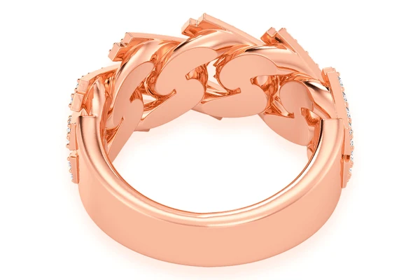 Jagged Miami Cuban Diamond Ring 14k Solid Gold 1.45ctw