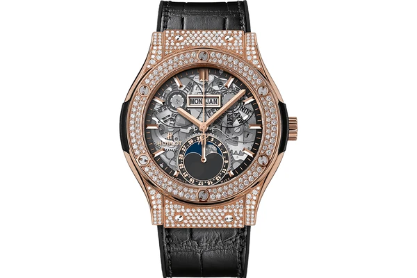 Hublot - Classic Fusion Aerofusion Moonphase King Gold Pave - 547.ox.0180.lr.1704 - King Gold (rb443)