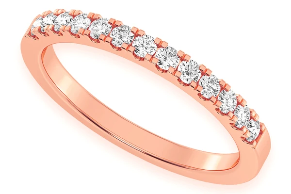 One Row Diamond Band 14k Solid Gold 0.33ctw