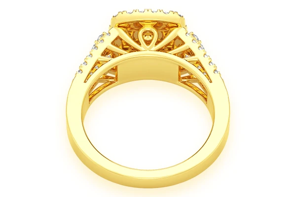 0.75ctw Round Double Halo - Diamond Engagement Ring - All Natural