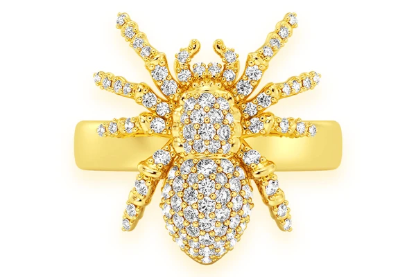 Spider Diamond Ring 14k Solid Gold 0.60ctw
