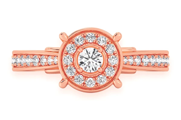 .50ctw - Round Halo - Diamond Engagement Ring - All Natural