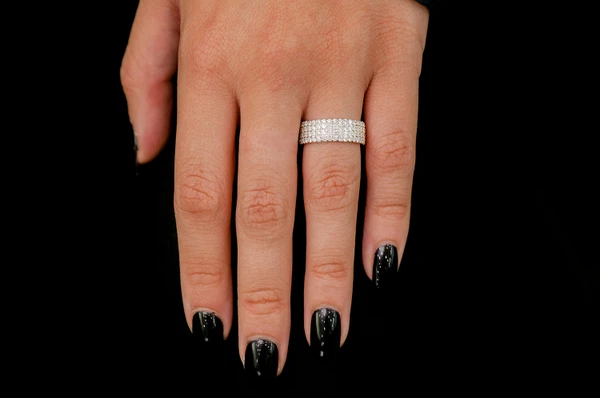  Four Row Round Diamond Band 14k Solid Gold 1.50ctw