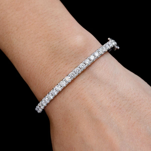 Diamond Scallop Bracelet 14k Solid Gold 4.05ctw