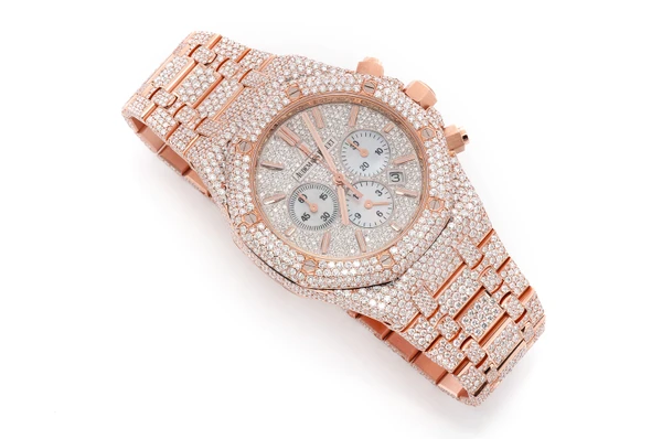 Audemars Piguet Royal Oak 18k Rose Gold - 23.00ctw Fully Iced Out