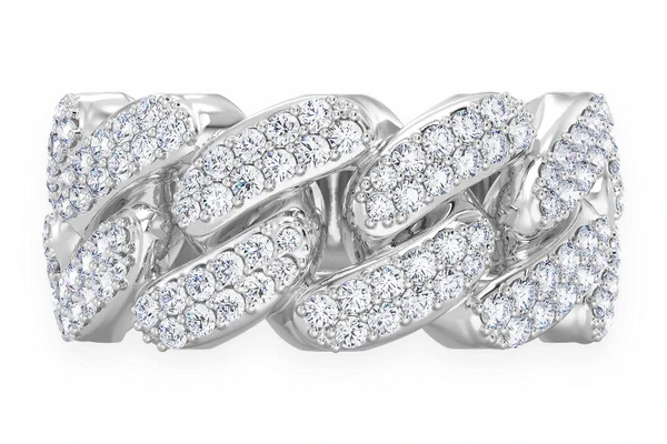 Cuban Diamond Ring 14k Solid Gold 0.85ctw