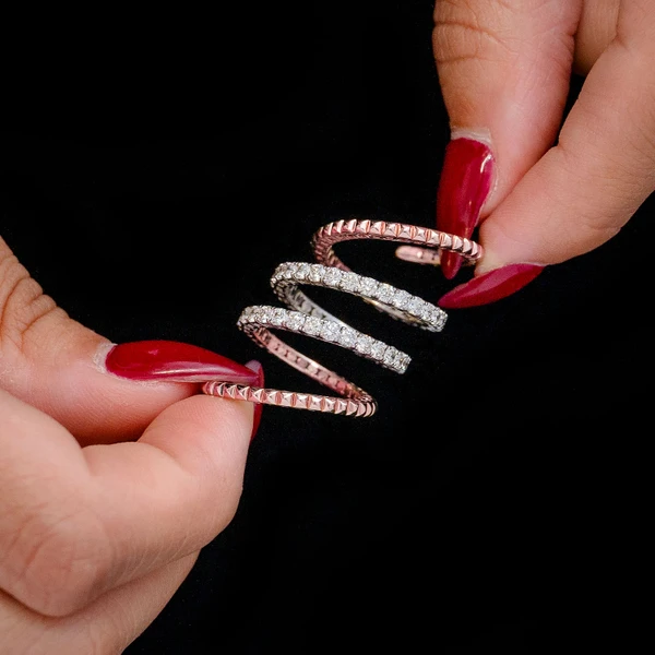 Diamond Flex Wrap Ring 14k Solid Gold 2.50ctw 