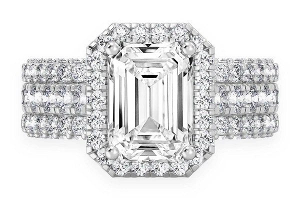 Tripp - 2.00ct Emerald Cut Solitaire - Triple Band - Engagement Ring - Natural Diamonds