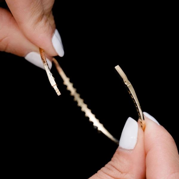 Slanted Baguette Diamond Hinge Bracelet 14k Solid Gold 0.90ctw