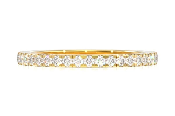One Row Diamond Band 14k Solid Gold 0.25ctw