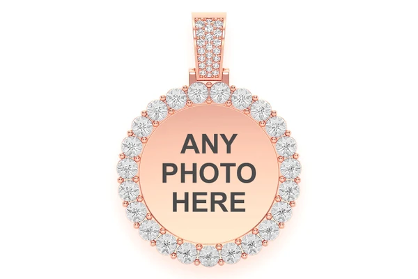 Miracle Set Picture Diamond Pendant 14k Solid Gold 1.15ctw