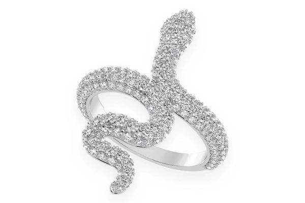 Wrapped Snake Diamond Ring 14k Solid Gold 2.00ctw