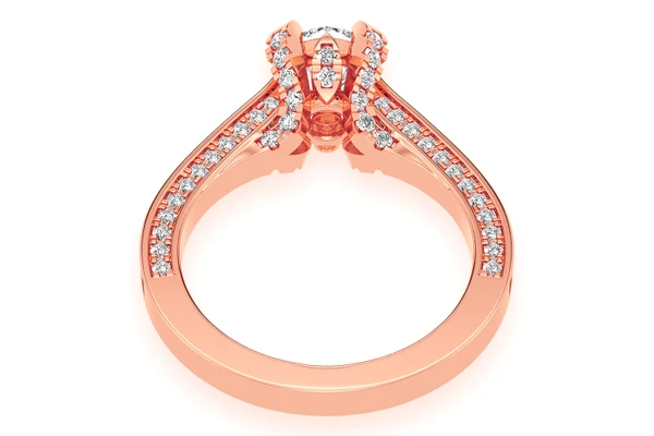 Chant - 1.00ct Round Solitaire - Deluxe One Row Scallop - Diamond Engagement Ring - All Natural Vs Diamonds