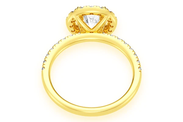 Thav - 1.00ct Round Solitaire - Halo One Row - Diamond Engagement Ring - All Natural