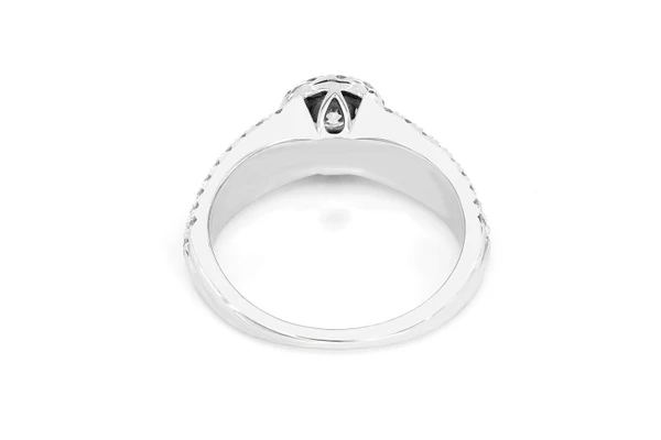 1.10ctw - Three Row Halo - Diamond Engagement Ring - All Natural